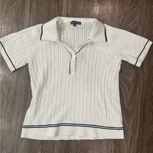 Adrianna Papell White Cable Knit Sweater